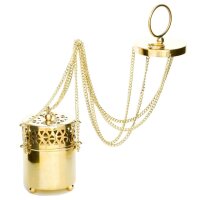 Rauchfass moderne Form, goldfarben, D 8cm