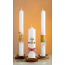 Silberfarbener Kerzenleuchter mit Holz für Kerzen D...