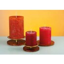 Silberfarbener Kerzenleuchter mit Holz für Kerzen D 5-7 cm
