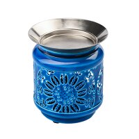 Öllampe „Solea“ blau emailliert