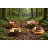 Flache Räucherschale goldfarben
