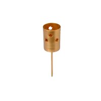Kerzenstecker 35mm mit Sternen Altgold