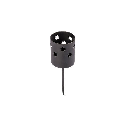 Kerzenstecker 40mm mit Sternen schwarz