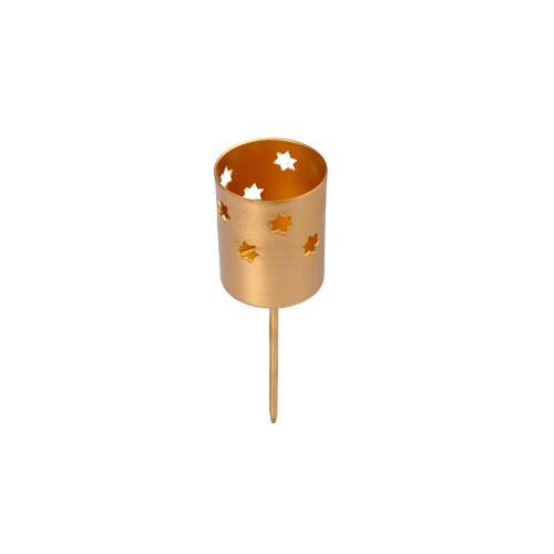 Kerzenstecker 40mm mit Sternen Altgold